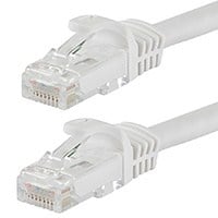 Monoprice Cat6 50ft White Patch Cable, UTP, 24AWG, 550MHz, Pure Bare Copper, Snagless RJ45, Flexboot Series Ethernet Cable