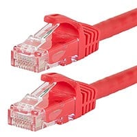 Monoprice Cat6 14ft Red Patch Cable, UTP, 24AWG, 550MHz, Pure Bare Copper, Snagless RJ45, Flexboot Series Ethernet Cable