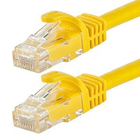 Monoprice FLEXboot Cat6 Ethernet Patch Cable - Snagless RJ45, Stranded, 550MHz, UTP, Pure Bare Copper Wire, 24AWG, 100ft, Yellow
