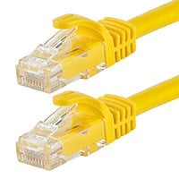 Monoprice FLEXboot Cat6 Ethernet Patch Cable - Snagless RJ45, Stranded, 550MHz, UTP, Pure Bare Copper Wire, 24AWG, 25ft, Yellow