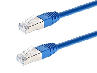 Monoprice Cat6A Ethernet Patch Cable - ZEROboot RJ45, Stranded, 550MHz, STP, Pure Bare Copper Wire, 10G, 26AWG, 10ft, Blue