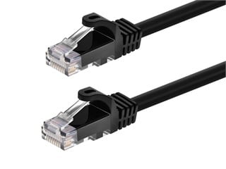 Monoprice Cat5e 3ft Black Patch Cable, UTP, 24AWG, 350MHz, Pure Bare Copper, Snagless RJ45, Flexboot Series Ethernet Cable