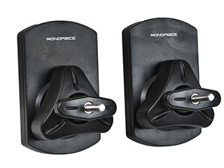 Monoprice Low Profile 22 lb. Capacity Speaker Wall Mount Brackets (Pair), Black