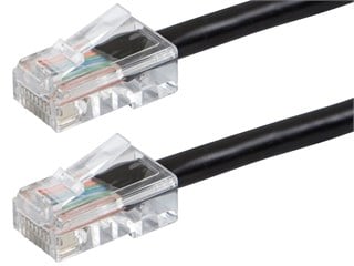Monoprice Cat6 7ft Black Patch Cable, UTP, 24AWG, 550MHz, Pure Bare Copper, RJ45, Zeroboot Series Ethernet Cable