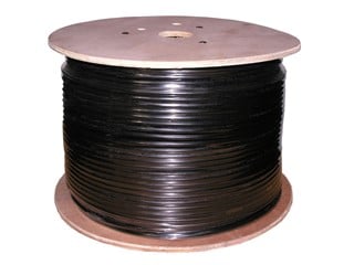 Monoprice Cat5e Outdoor Bulk Cable - TAA, Solid, Waterblocking Tape Direct Burial, UTP, 24AWG, 350MHz, Pure Bare Copper, Spool, No Logo, 1000ft, Black