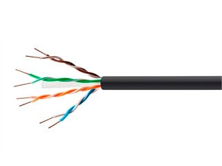 Monoprice Cat6 Outdoor Bulk Ethernet Cable - UL, TAA, Gel-filled Direct Burial, Solid (w/spine), UTP, 23AWG, 550MHz, Pure Bare Copper, Spool, No Logo, 1000ft, Black