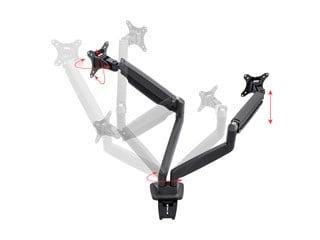 Workstream by Monoprice Dual-Monitor Adjustable Gas-Spring Desk Mount for 15~34in Monitors