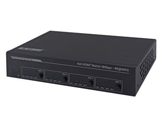 Monoprice Blackbird 4K60 4x4 Video Matrix Switcher with HDMI, Supports HDR, HDCP 2.2, 18Gbps, YCbCr 4:4:4 