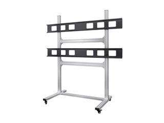 Monoprice Commercial Series 2x2 Video Wall Mount Bracket System Rolling Display Cart with Micro Adjustment Arms For LED TVs 32in to 55in, Max Weight 100lbs, VESA Patterns Up to 600x400