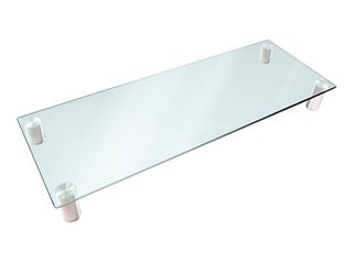 Workstream by Monoprice Extra Large Multimedia Desktop Monitor Stand 30.8in x 11in, Max Weight Capacity 80lbs, Clear Tempered Glass