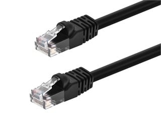 Monoprice Cat6 1ft Black Patch Cable, UTP, 24AWG, 550MHz, Pure Bare Copper, Snagless RJ45, Fullboot Series Ethernet Cable