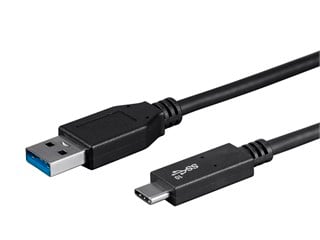 Monoprice Essentials USB-C to USB-A 3.1 Gen 2 Cable  10Gbps  3A  30AWG  Black  1m (3.3ft)