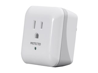 1 Outlet Surge Protector with End of Service Alarm, 900 Joules, White
