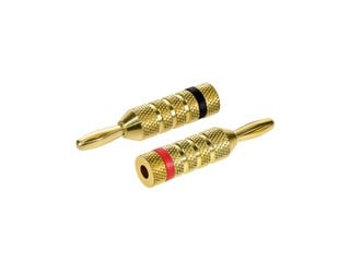 Product Image for 1 PAIR OF High-Quality Gold Plated Speaker Banana Plugs, Closed Screw Type