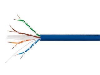 Monoprice Cat6A 1000ft Blue CMR Bulk Cable, Solid, UTP, 23AWG, 650MHz, 10G, Pure Bare Copper, Spool in Box, Flame-Retardant, Bulk Ethernet Cable