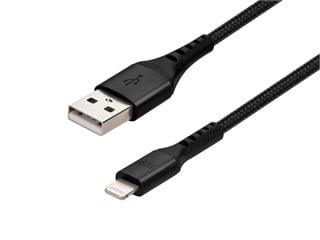 Monoprice Premium Ultra Durable Nylon Braided Apple MFi Certified Reinforced Lightning to USB-A Charging Cable - 3ft  Black