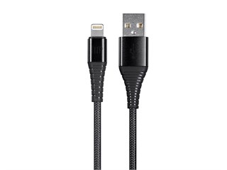 Monoprice AtlasFlex Series Durable Apple MFi Certified Lightning to USB Type-A Charge and Sync Kevlar-Reinforced Nylon-Braid Cable, 6ft, Black