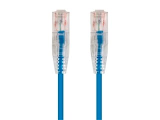 Monoprice Cat6 50ft Blue Component Level Patch Cable, UTP, 28AWG, 550MHz, Pure Bare Copper, Snagless RJ45, SlimRun Series Ethernet Cable