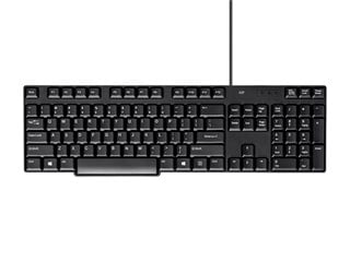 Workstream by Monoprice USB Keyboard, Spill Resistant Membrane, Comfortable, Standard QWERTY Layout, folding feet, Black