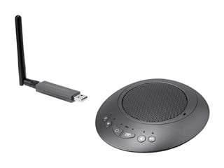 Workstream by Monoprice Wireless Omni Directional USB Conference Room Mic and Speaker, 360 degree with Noise and Echo Cancellation