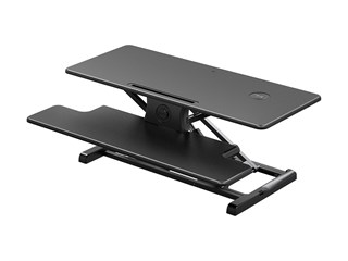 Workstream by Monoprice Electric Sit-Stand Compact Workstation Desk Converter with Built-in Wireless Charging Pad, 37in