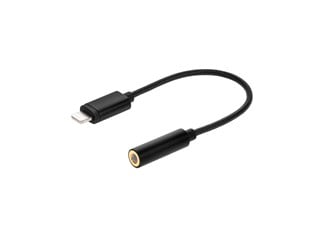 Monoprice Premium Ultra Durable Nylon Braided Apple MFi Certified Lightning to 3.5mm Jack Audio Adapter - Black