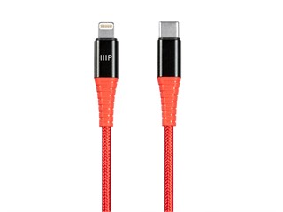 Monoprice Nylon Braided USB C To Lightning Cable - 6 Feet - Red ( MFI Certified ) Flexible, Durable, Fast Charging, Compatible with Apple iPhone 13 / Pro / Pro Max / AirPods Pro - AtlasFlex Series