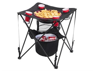 Pure Outdoor by Monoprice Tailgating and Camping Collapsible Folding Table with Insulated Cooler