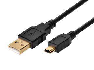 Product Image for Monoprice USB-A to Mini-B Cable - 5-Pin, 28/28AWG, Black, 3ft