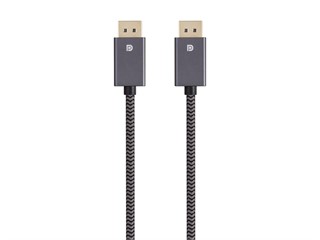 DisplayPort 1.2 EasyPlug Nylon Braided Cable, 6ft, Gray
