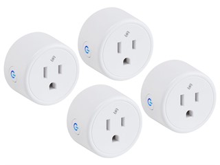 STITCH by Monoprice Mini Wi-Fi 10A Outlet, Works with Alexa and Google Home for Touchless Voice Control, No Hub Required, ETL Certified (4-Pack)