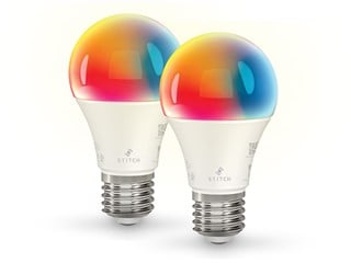 STITCH Smart Wi-Fi RGB Light Bulb, 9W LED RGB Color and Warm, Cool White, A19 E26, Compatible with Alexa and Google Home for Touchless Control, No Hub Required (2-Pack)