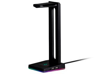 Dark Matter by Monoprice Headset Stand - 2-port USB Hub, 3.5mm Audio Jack, RGB Lighting