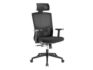 Workstream by Monoprice WFH Ergonomic Office Chair with Foam Seat, Lumbar Support, Adjustable Armrests, Backrest, and Headrest