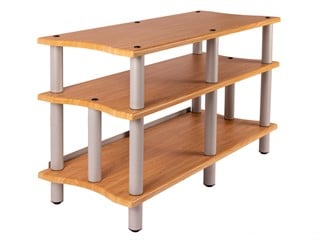 Monolith by Monoprice Heavy Duty Double-Wide XL 3-Tier AV Stand, 60&#34; Wide, Maple