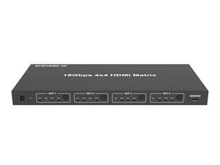 Monoprice Blackbird 4K 4x4 HDMI Matrix, 18G, 4K@60, YCbCr 4:4:4, EDID, 4K to 1080p Downscaler, IR