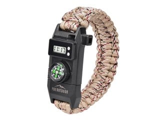 Pure Outdoor by Monoprice 7 in 1 Paracord Survival Bracelet with Digital Watch and Compass 