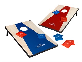 Pure Outdoor by Monoprice Wood Cornhole Outdoor Game with Carrying Case