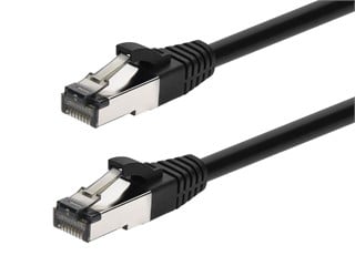 Monoprice Cat8 Ethernet Patch Cable - Double Shielded (S/FTP), 28AWG, 2GHz, 40G, Pure Bare Copper, Snagless RJ45, 2ft, Black