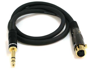 Monoprice 3ft Premier Series XLR Female to 1/4in TRS Male Cable, 16AWG (Gold Plated)
