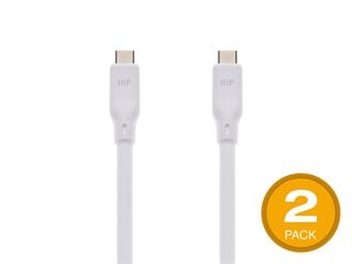 Monoprice USB4 Gen 2 Silicone Cable 6ft White - 2 Pack