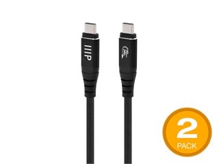 Monoprice USB4 40Gbps Cable - 240W EPR, 8K HDR, USB-IF Certified, Braided, Ultra High-Speed, 3ft, Black - 2 Pack