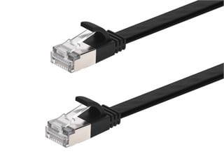 Monoprice Cat8 Ethernet Patch Cable - Slim, Flat, U/FTP, 30AWG, Molded Boot, 0.5ft, Black
