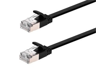 Monoprice Cat8 Ethernet Patch Cable - Slim, Flat, U/FTP, 32AWG, Molded Boot, 0.5ft, Black