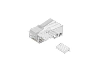 Monoprice Cat6A Unshielded RJ45 Connectors with Break-Resistant Latch - Gold-Plated, for 24AWG UTP Cable, 100 plugs, White