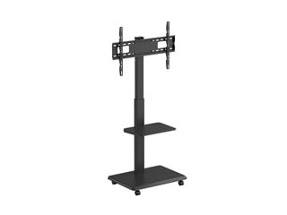 Monoprice Commercial Series Rolling Stand for Landscape Displays with Storage Shelf, Fits 37" to 75" TVs