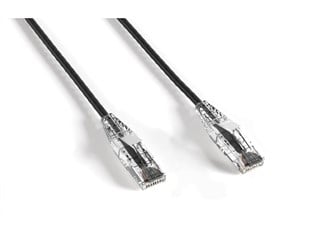 Cat6A 28AWG Slim UTP Ethernet Network Patch Cable, Snagless Boot, 14ft, Black