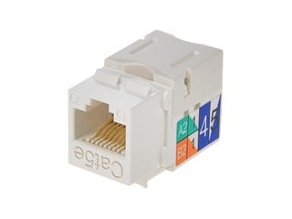 Monoprice Cat5e Punch Down Keystone Jack for 22-24AWG Solid Wire, White