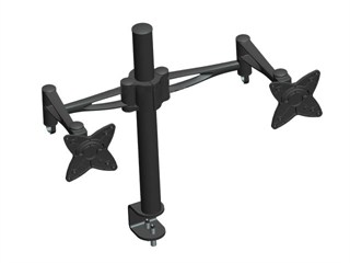 Product Image for 3-Way Adjustable Tilting DUAL Desk Mount Bracket for 10~23in Monitors up to 33 lbs, Black