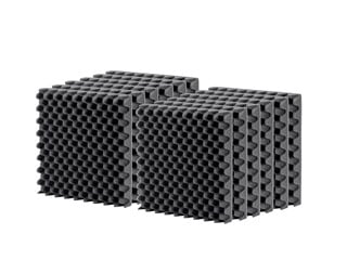 Stage Right by Monoprice Studio Egg Crate Acoustic Treatment Foam 1in Absorption Panels 12in x 12in Fire-Retardant 12-pack